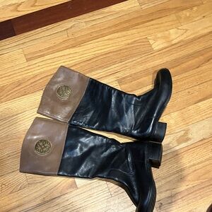 Franco Fortini Black and Brown Over the Knee Boots